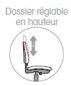 Réglage en hauteur du dossier Permet de positionner le dossier à sa convenance pour améliorer le soutien lombaire.