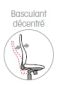 Le siège bascule d’avant en arrière . Positionné à l’avant, ce mécanisme permet à l’utilisateur de garder les pieds au sol. Mécanisme réglable en tension et blocable en position de travail. Ergonomie
